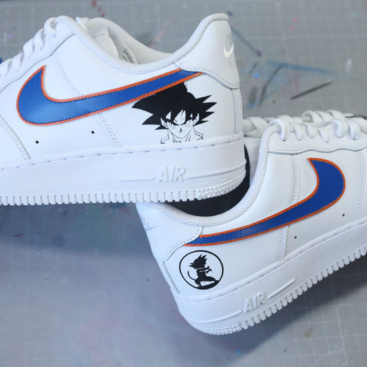 nike air force 1 custom dragon ball z goku sneaker personnalisée manga peinte à la main