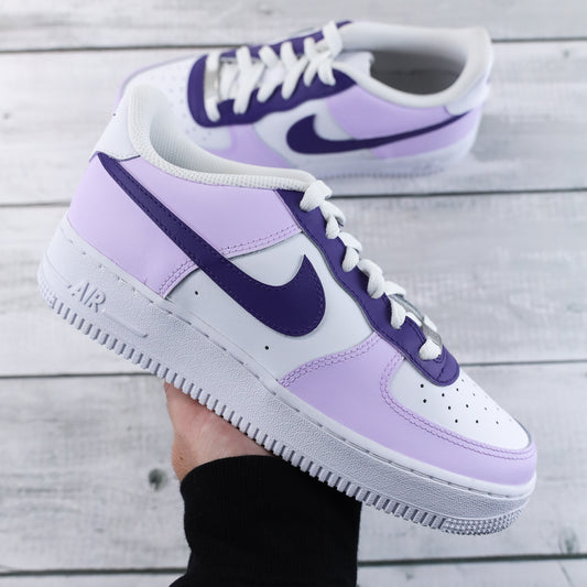 nike air force 1 custom lila baskets custom pastel nike custom violet pour femme sneakers personnalisées