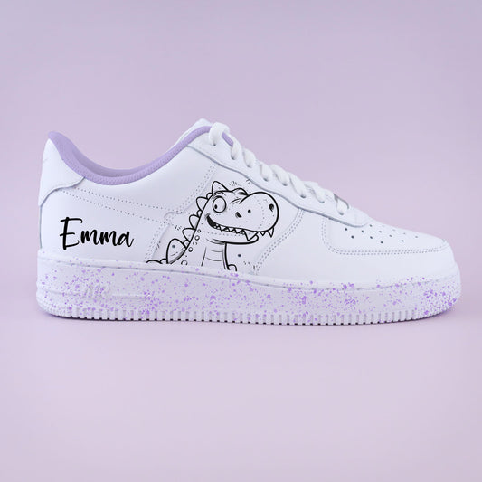 Air Force 1 custom dinosaure avec prénom – Chaussures personnalisées enfant, idée cadeau anniversaire ou Noël