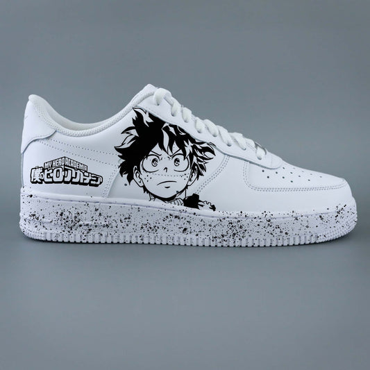 Nike Air Force 1 custom My Hero Academia Deku manga sneaker personnalisée
