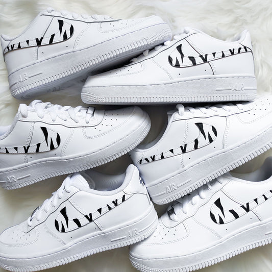nike air force 1 custom zebra sneakers custom nike rayures baskets personnalisées pour femme et enfants af1 pastelzèbre
