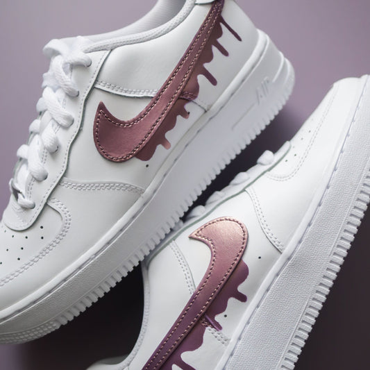 nike air force 1 custom drip violet métallisé baskets personnalisées pour femme nike af1 pastel sneakers custom