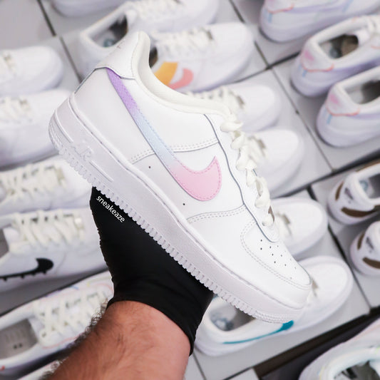 chaussure nike air force 1 custom dégradé pastel unique