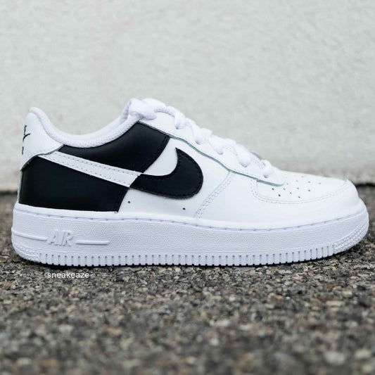 sneakers nike air force 1 personnalisées noires et blanches – baskets mode rentrée