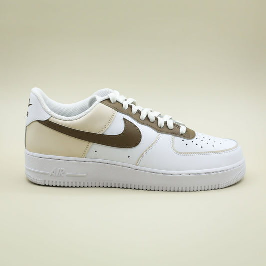 nike air force 1 custom cappuccino nike beige pour femme sneakers personnalisées marron mocha baskets custom af1 personnalisable nike latte macchiato