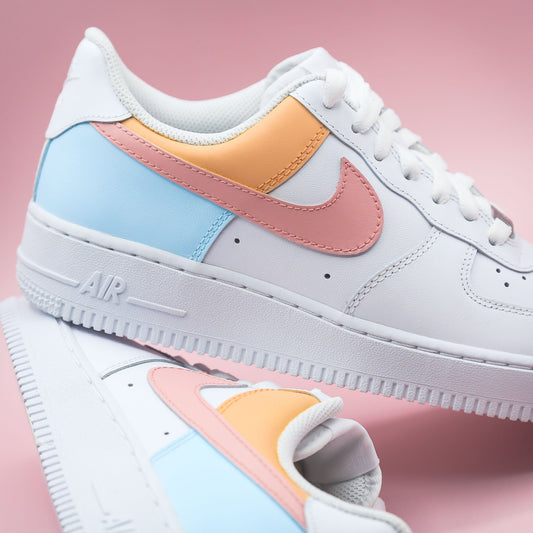 Nike Air Force 1 custom pastel – sneakers personnalisées sur-mesure idée cadeau unique fan de sneakers tendance