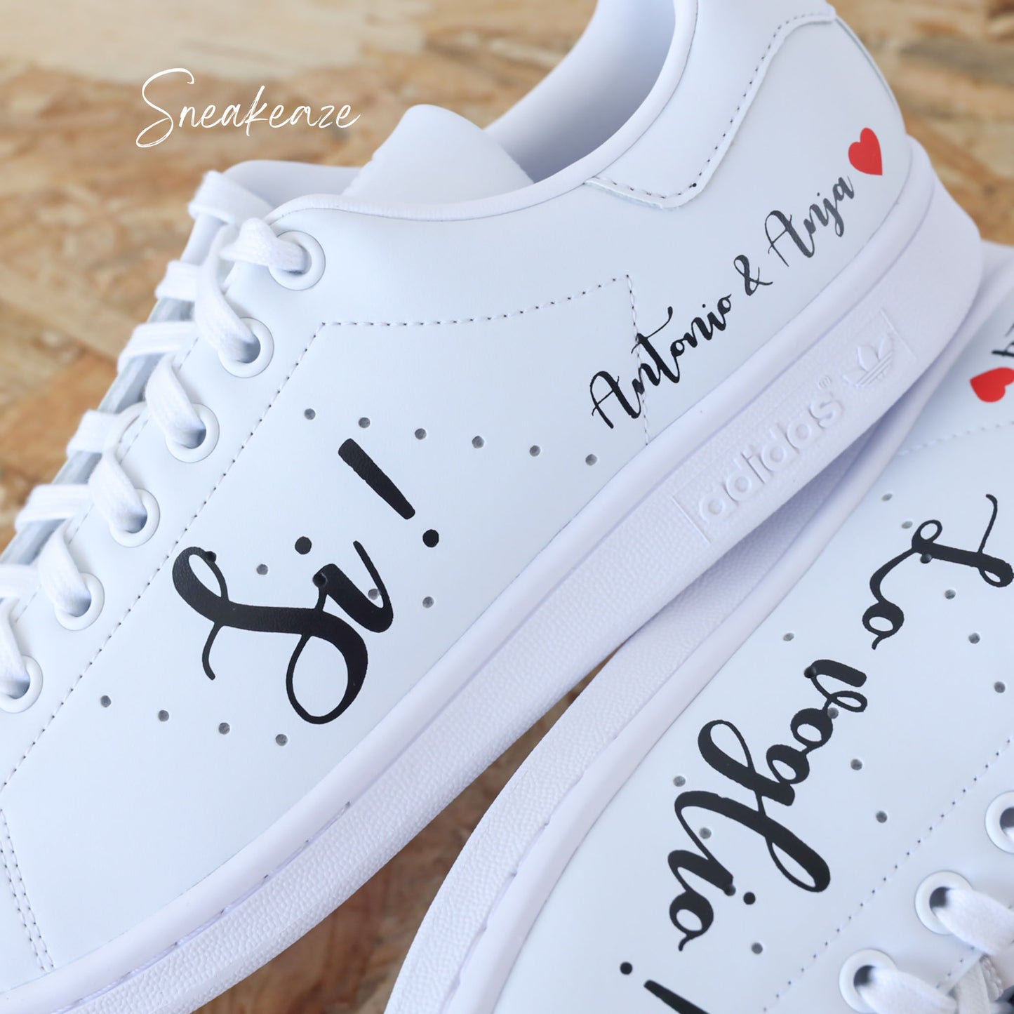 baskets personnalisées pour mariage Si, Lo voglio ! - Stan Smith custom