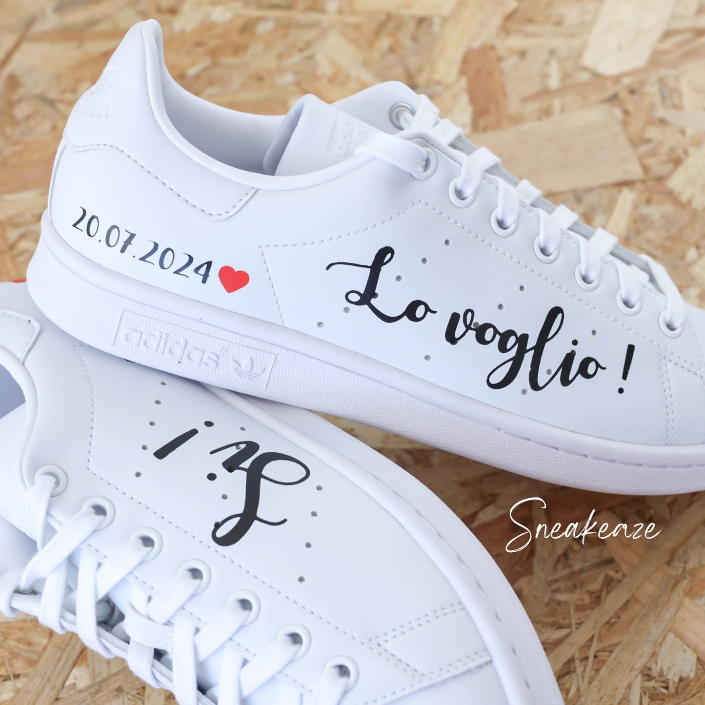 baskets personnalisées pour mariage Si, Lo voglio ! - Stan Smith custom