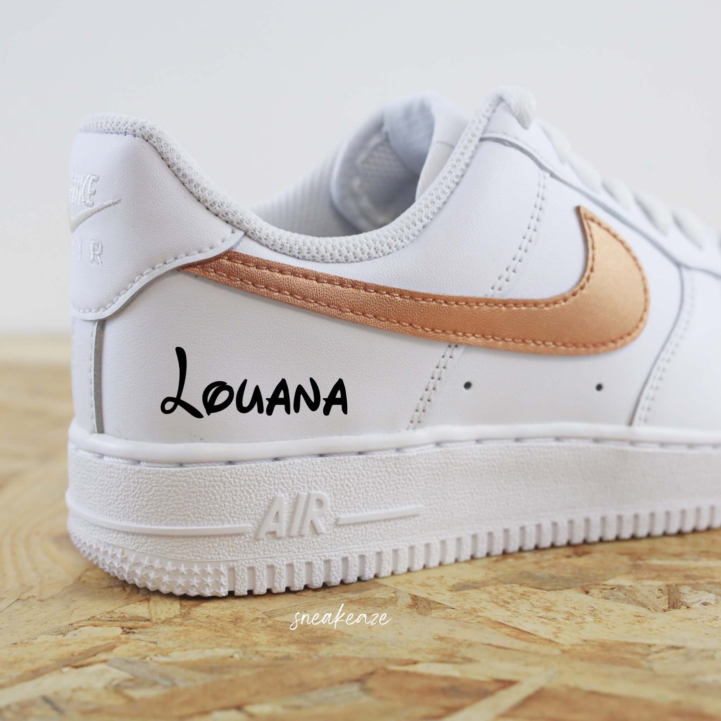 Prénom métallisé bronze - Air Force 1 custom