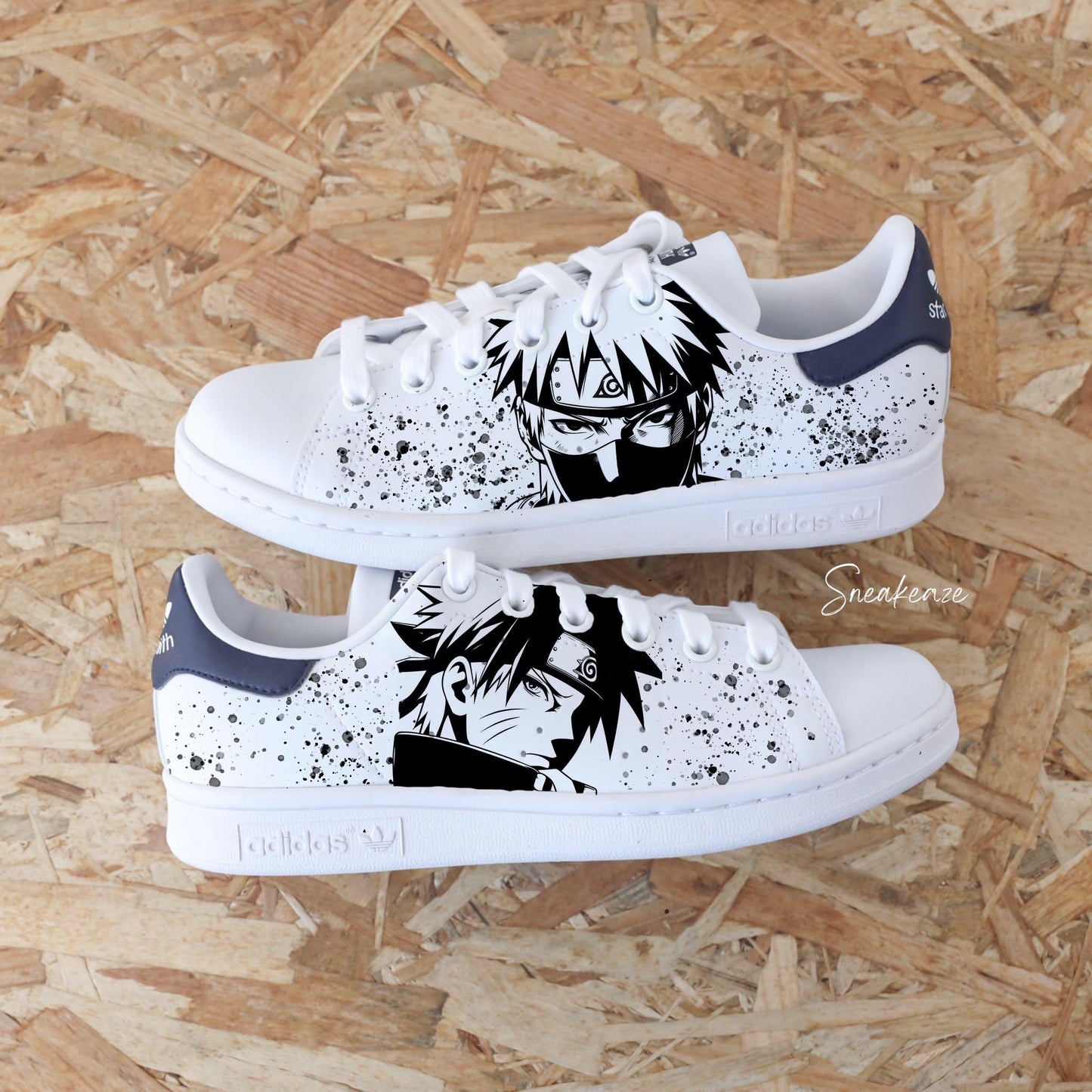 baskets adidas stan smith custom itachi naruto kakashi sasuke sneakers manga akatsuki - sneakeaze custom