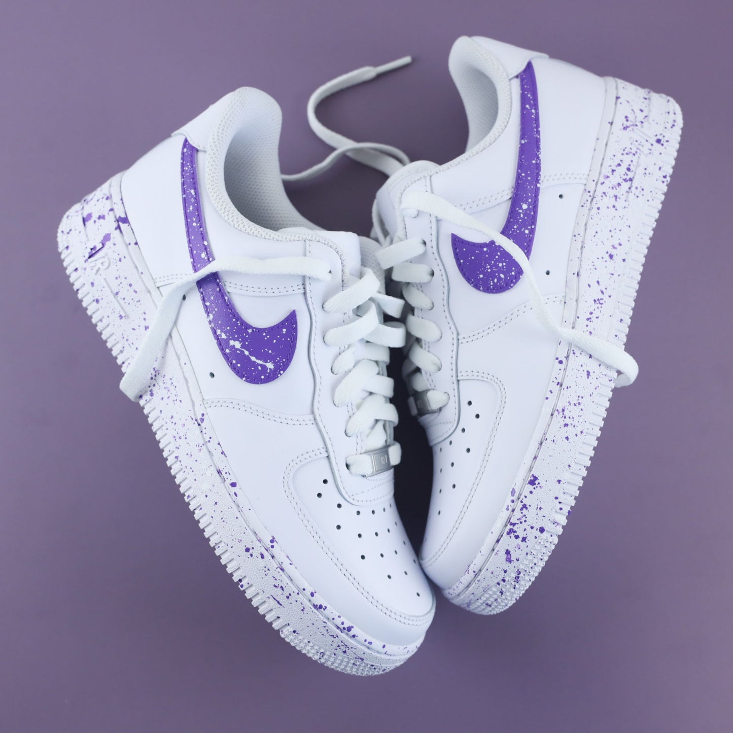 Air Force 1 custom - Splash blanc et violet - SNEAKEAZE CUSTOMS sneakers af1