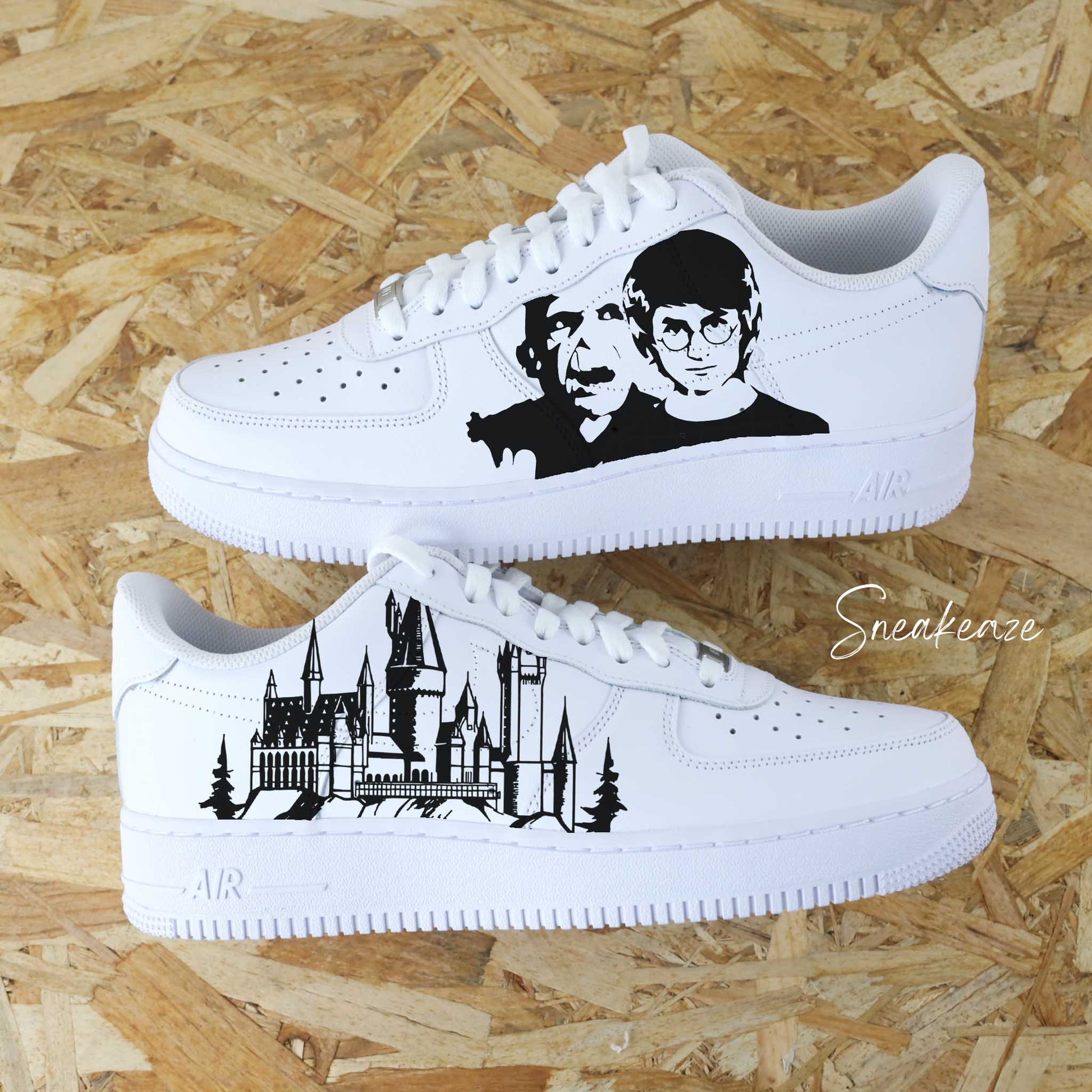 nike air force 1 custom harry potter sorcier poudlard lord voldemort magie sneakers gryffondor serpentard poursouffle af1 sneakeaze
