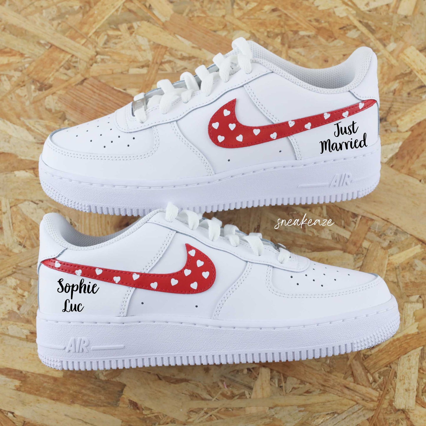 Coeur swoosh (typographie à choisir) - Air Force 1 custom