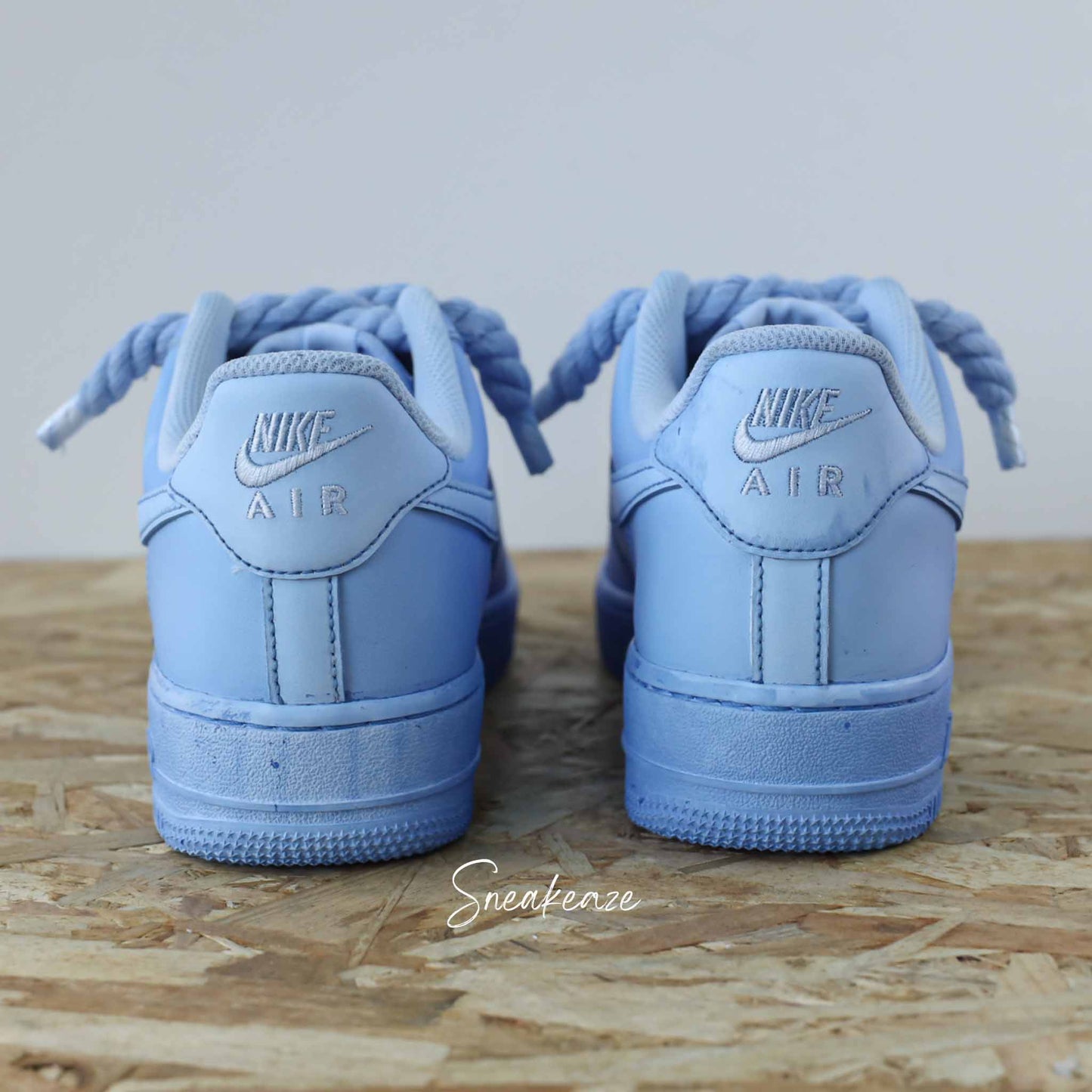 Lacets Corde Rope Laces - Nike Air Force 1 Custom gros lacets full unc blue | sneakeaze baskets personnalisées pour homme sneakers bleu