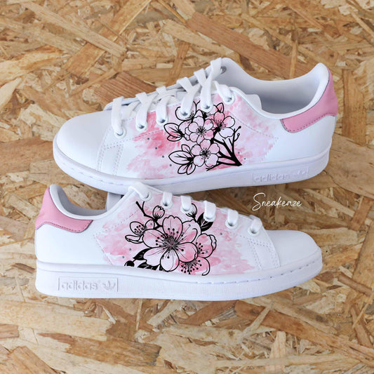 Fleurs Aquarelle (modèle au choix) - Stan Smith custom