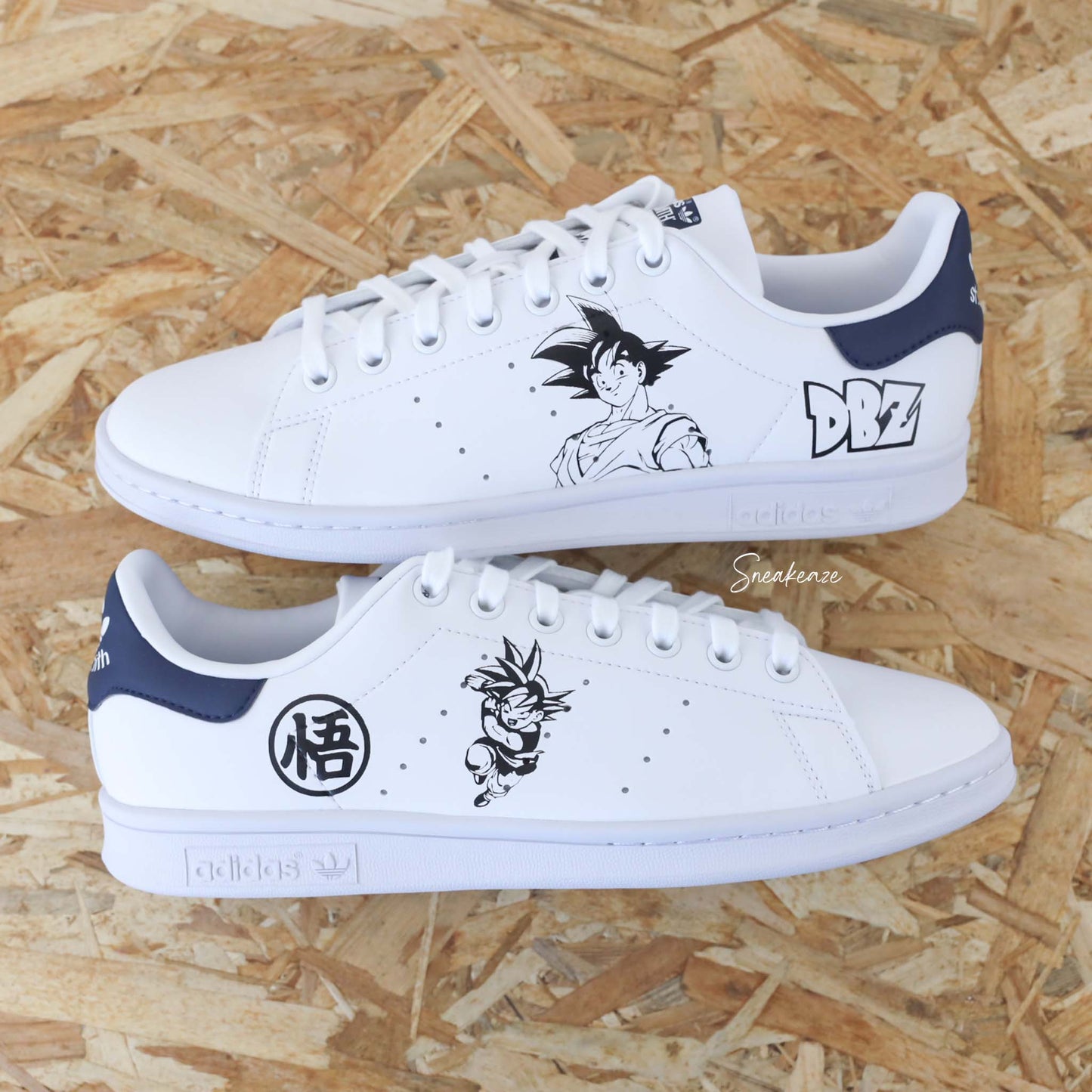 Baskets Adidas stan smith custom dbz dragon ball z goku manga animé japonais sneakeaze customs skz