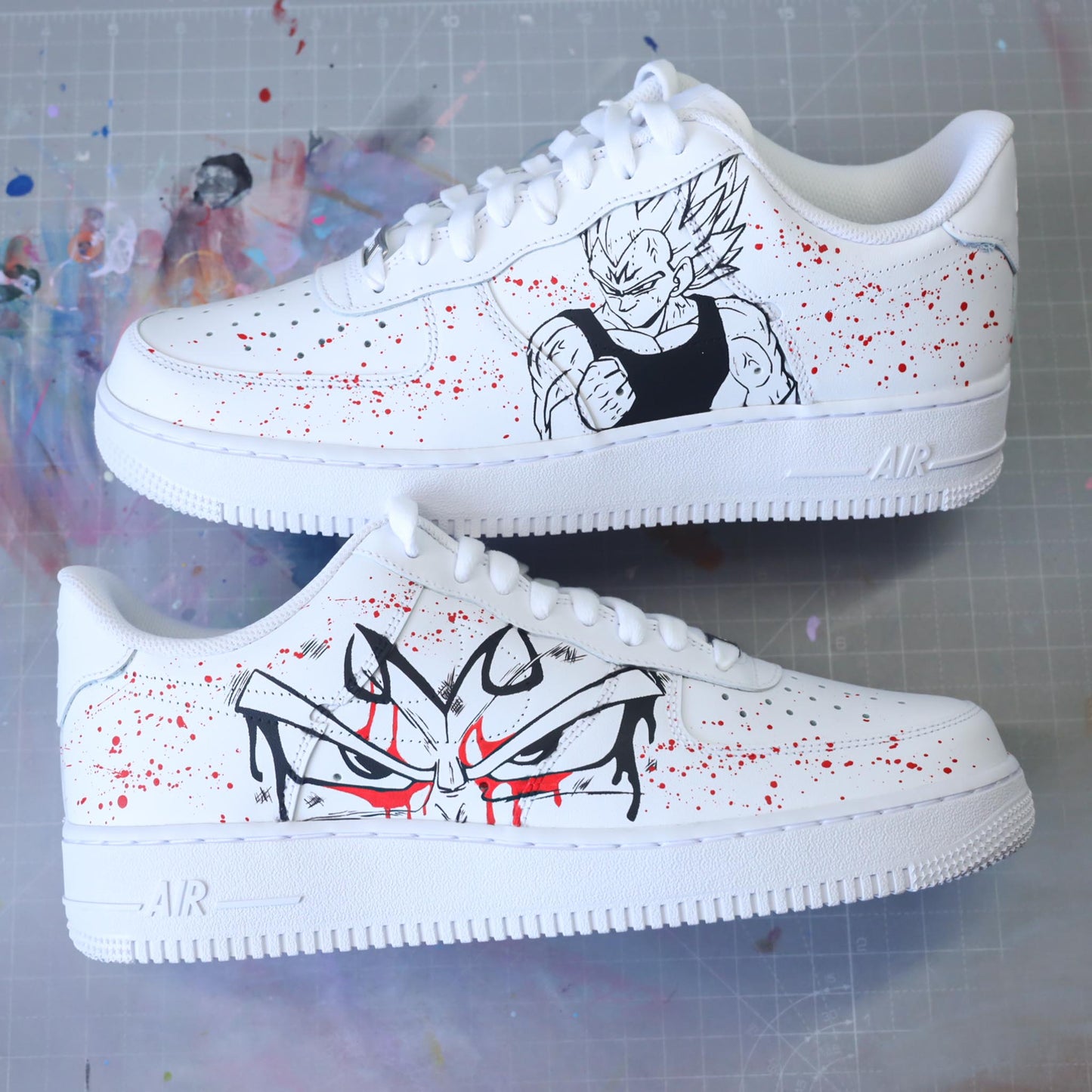 Baskets Nike Air Force 1 custom - vegeta - baskets personnalisées manga animé japonais dragonball Z - dbz