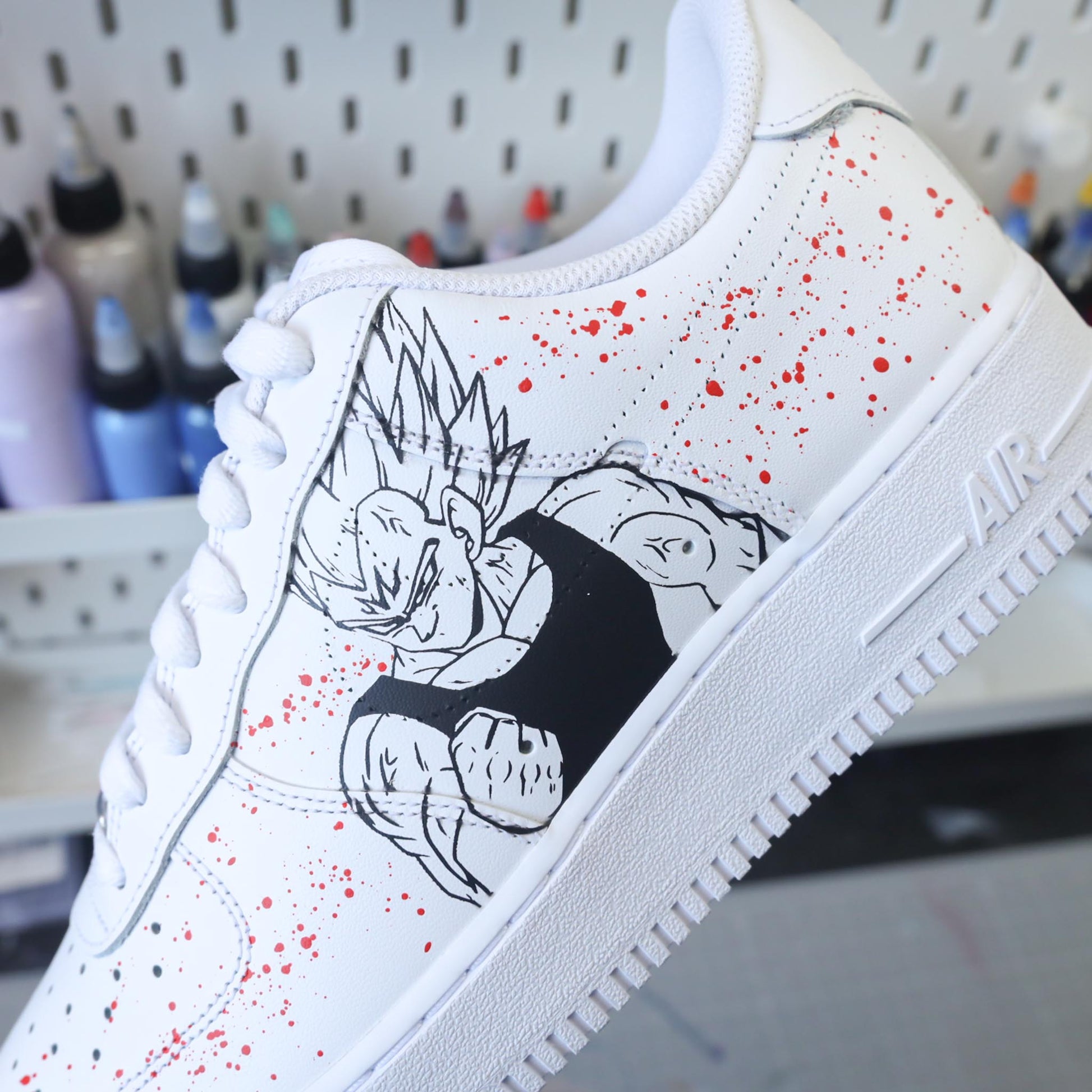 Baskets Nike Air Force 1 custom - vegeta - baskets personnalisées manga animé japonais dragonball Z - dbz