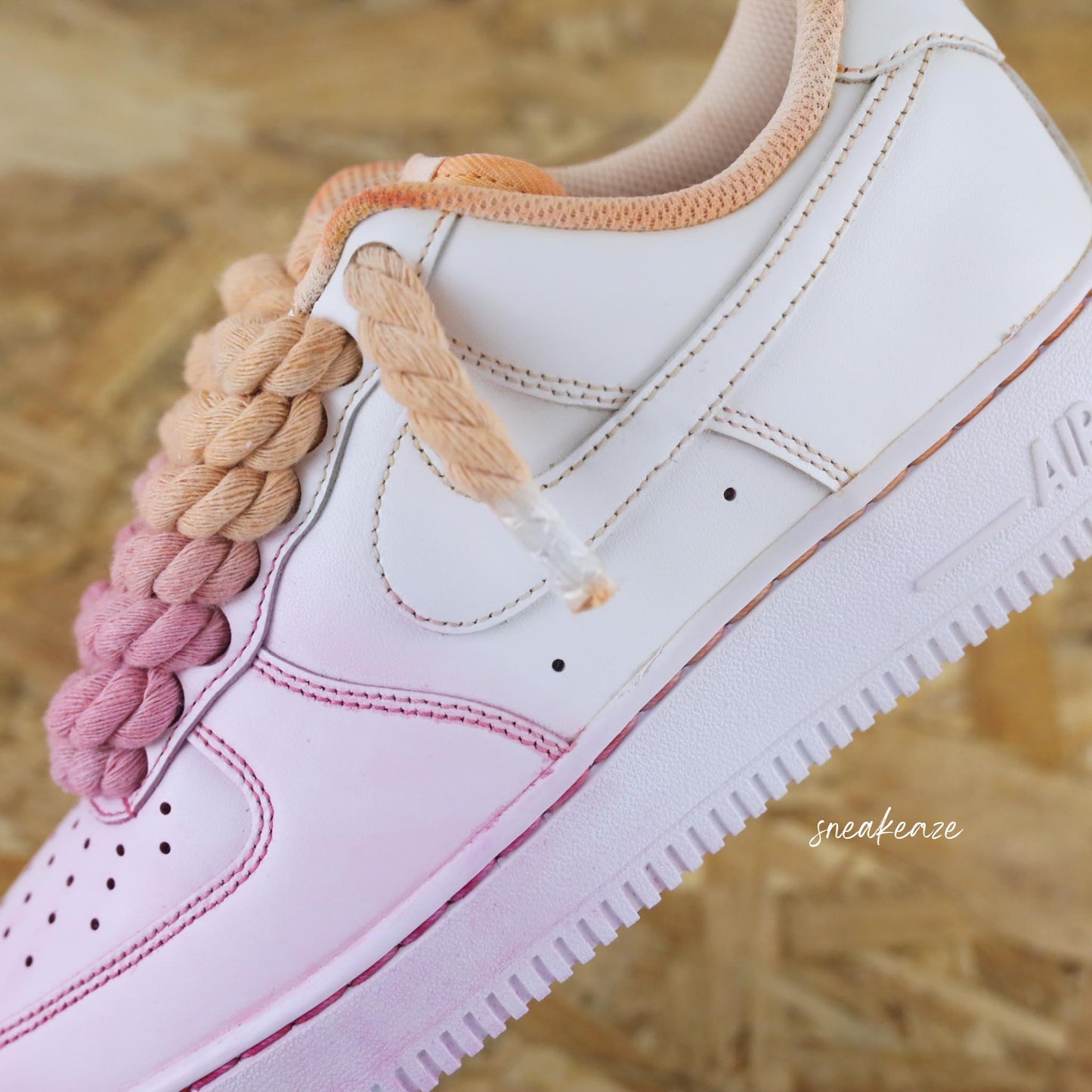 baskets nike air force 1 custom rope laces tie dye sneakeaze customs skz