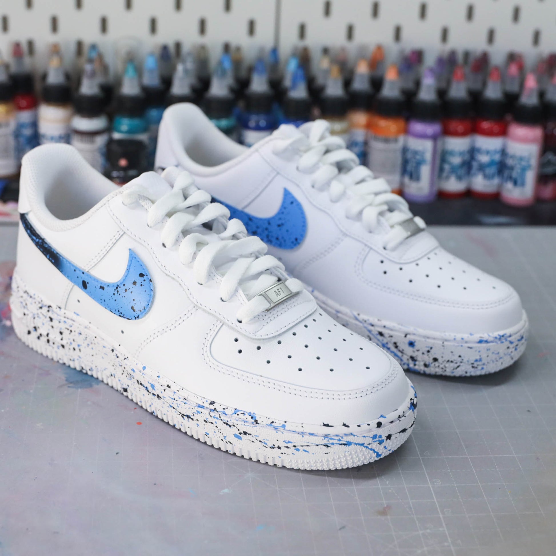 nike air force 1 custom splash bleu nike turquoise sneakers custom baskets personnalisé homme