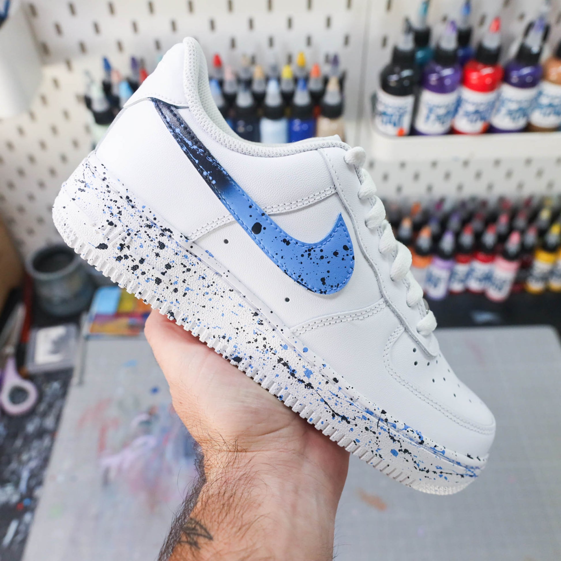 nike air force 1 custom splash bleu nike turquoise sneakers custom baskets personnalisé homme
