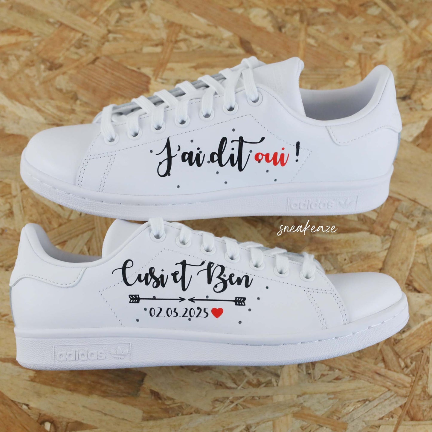Baskets Adidas Stan smith custom j'ai dit oui wedding sneakeaze custom skz