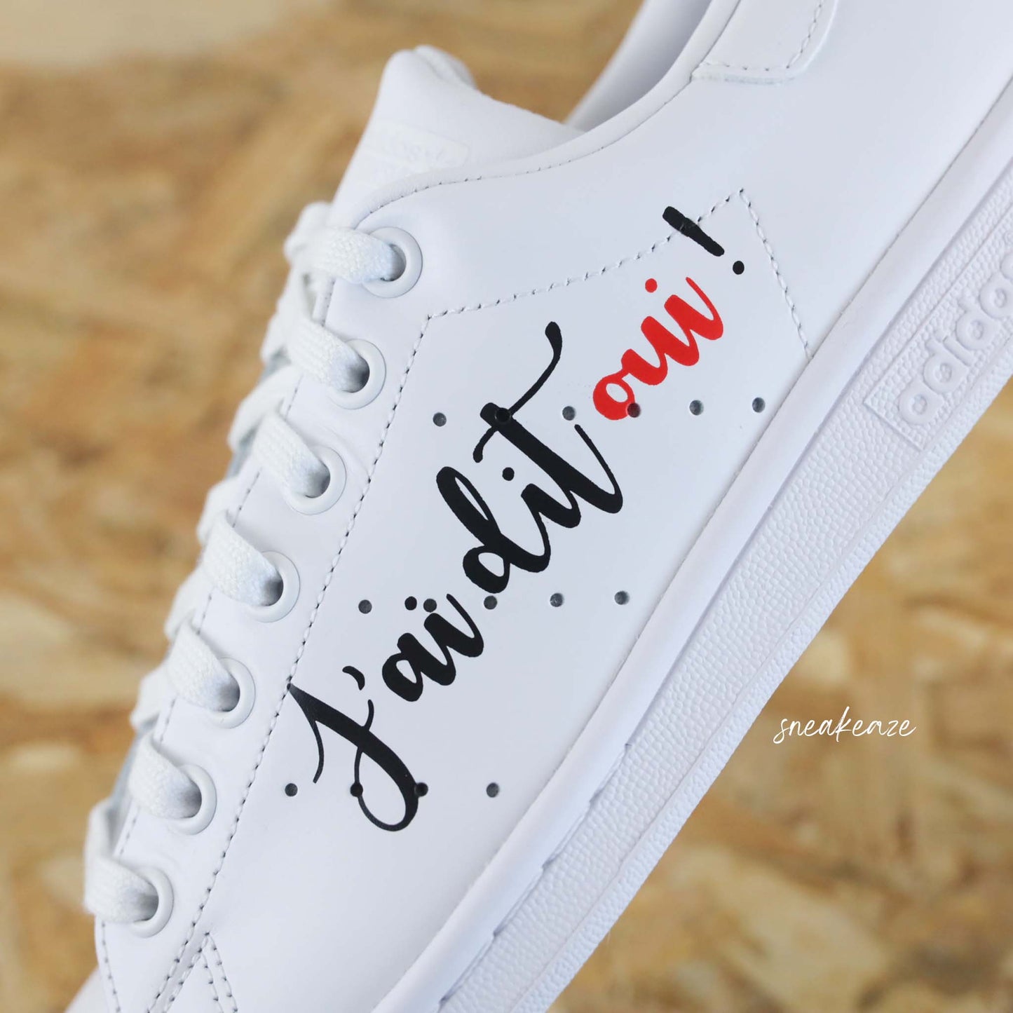 Baskets Adidas Stan smith custom j'ai dit oui wedding sneakeaze custom skz