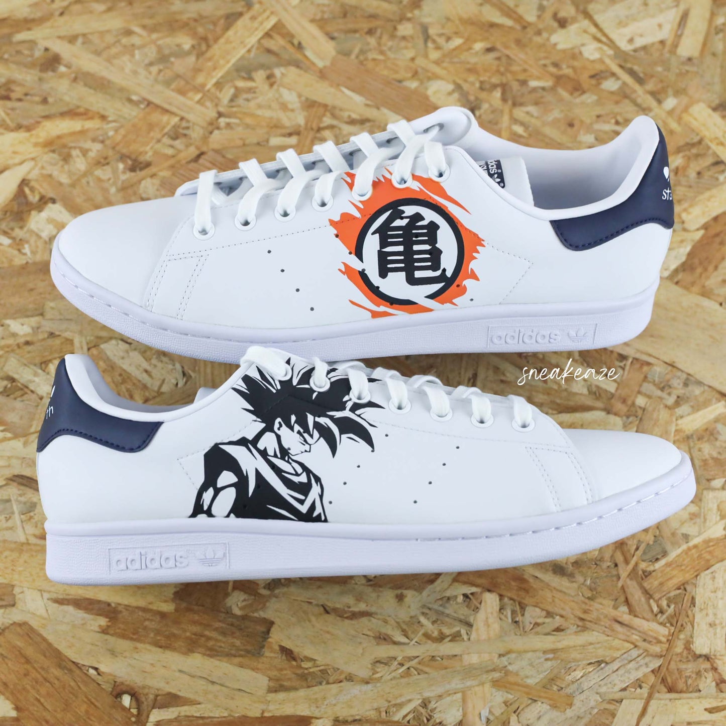 Baskets Adidas stan smith custom dbz dragon ball z goku manga animé japonais sneakeaze customs skz