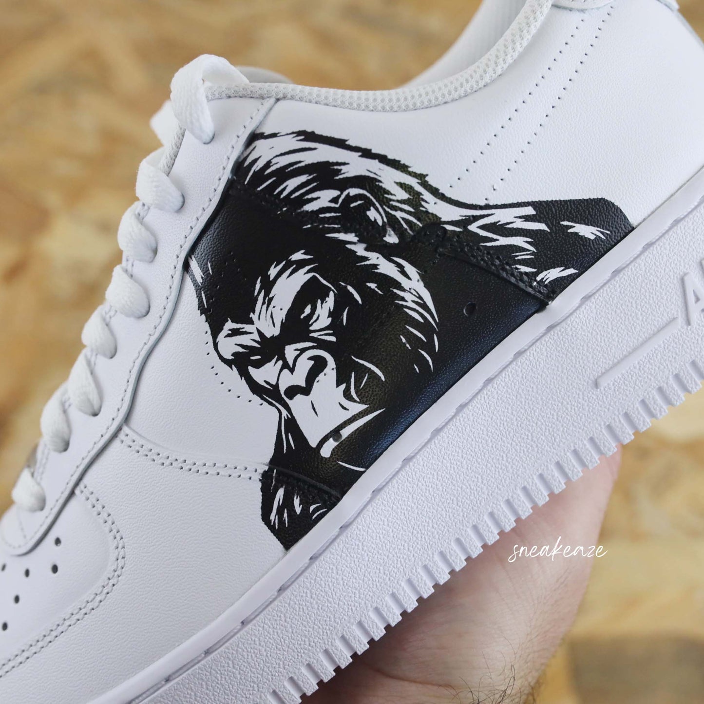 nike air force 1 custom gorilles king kong la planète des singes sneakers femme enfant AF1 personnalisé basket peint à la main