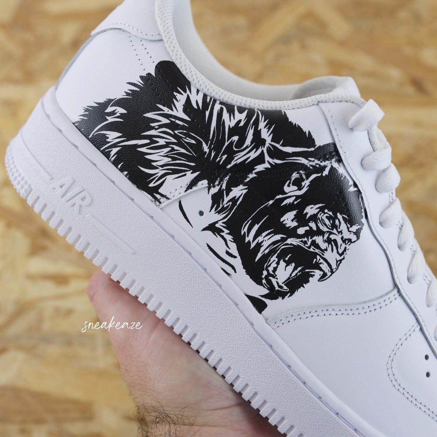 nike air force 1 custom gorilles king kong la planète des singes sneakers femme enfant AF1 personnalisé basket peint à la main