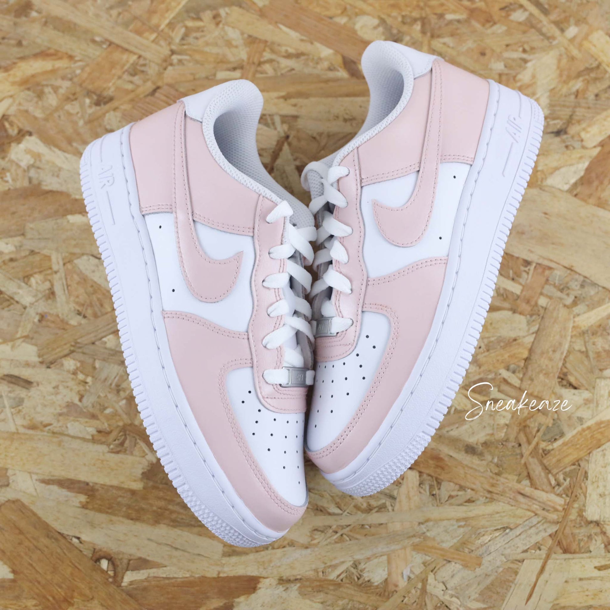 nike air force 1 custom rose pastel baskets custom femme enfants nike rose af1 pastel sneakers nike personnalisable