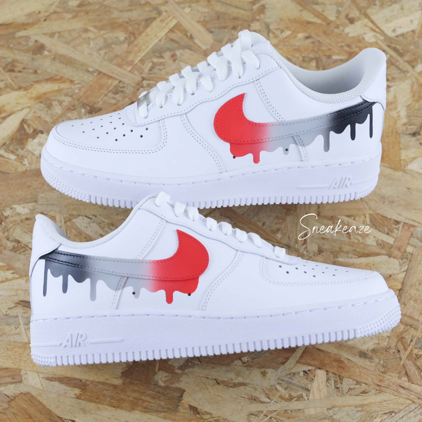 Baskets Nike Air Force 1 custom drip dégradé - Sneakeaze Customs SKZ
