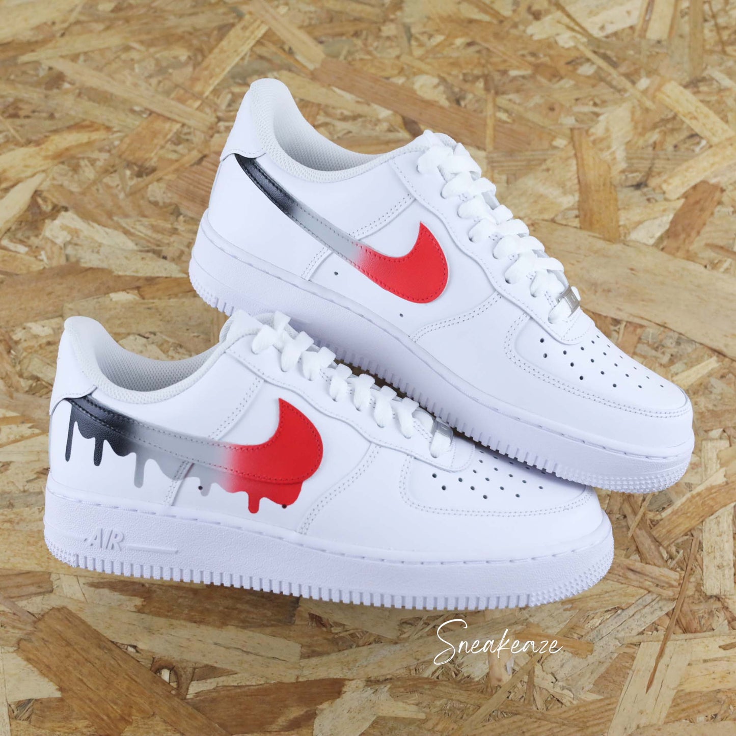 Baskets Nike Air Force 1 custom drip dégradé - Sneakeaze Customs SKZ