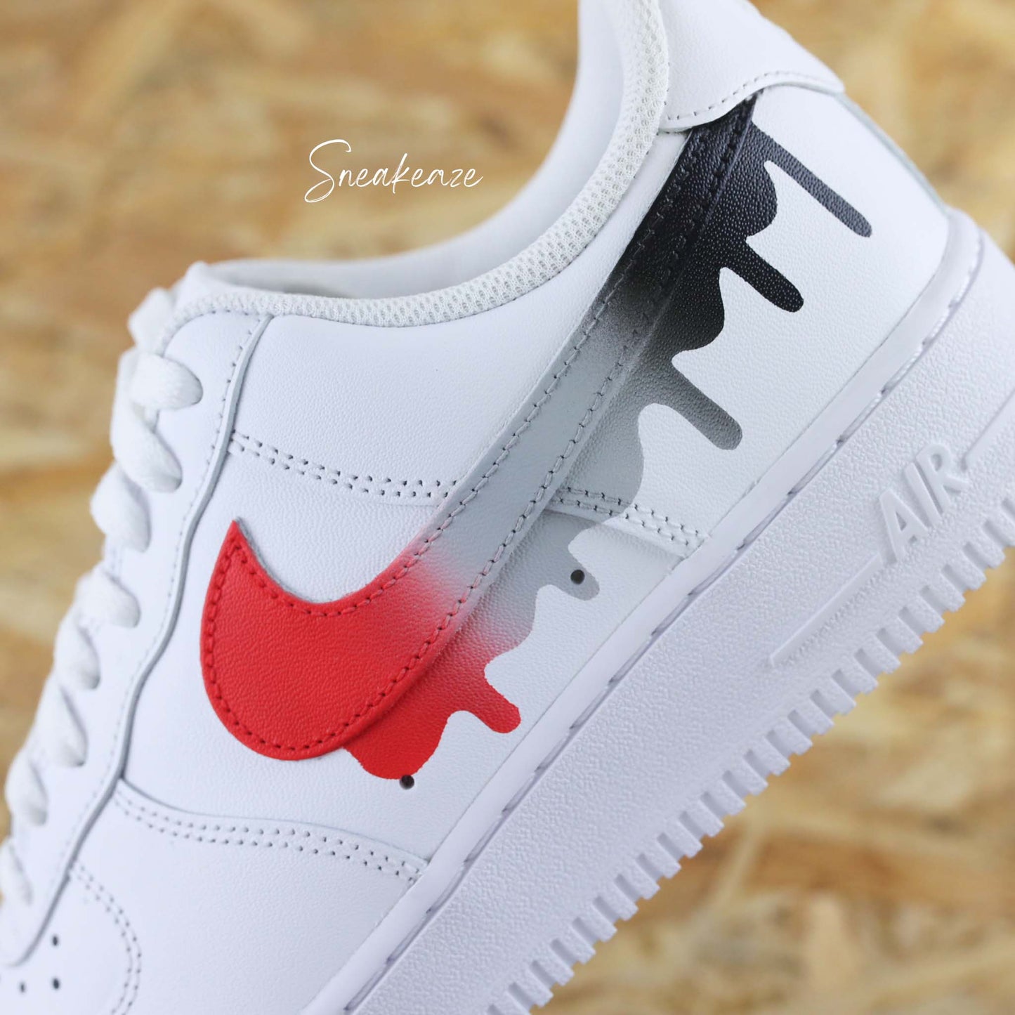 Baskets Nike Air Force 1 custom drip dégradé - Sneakeaze Customs SKZ