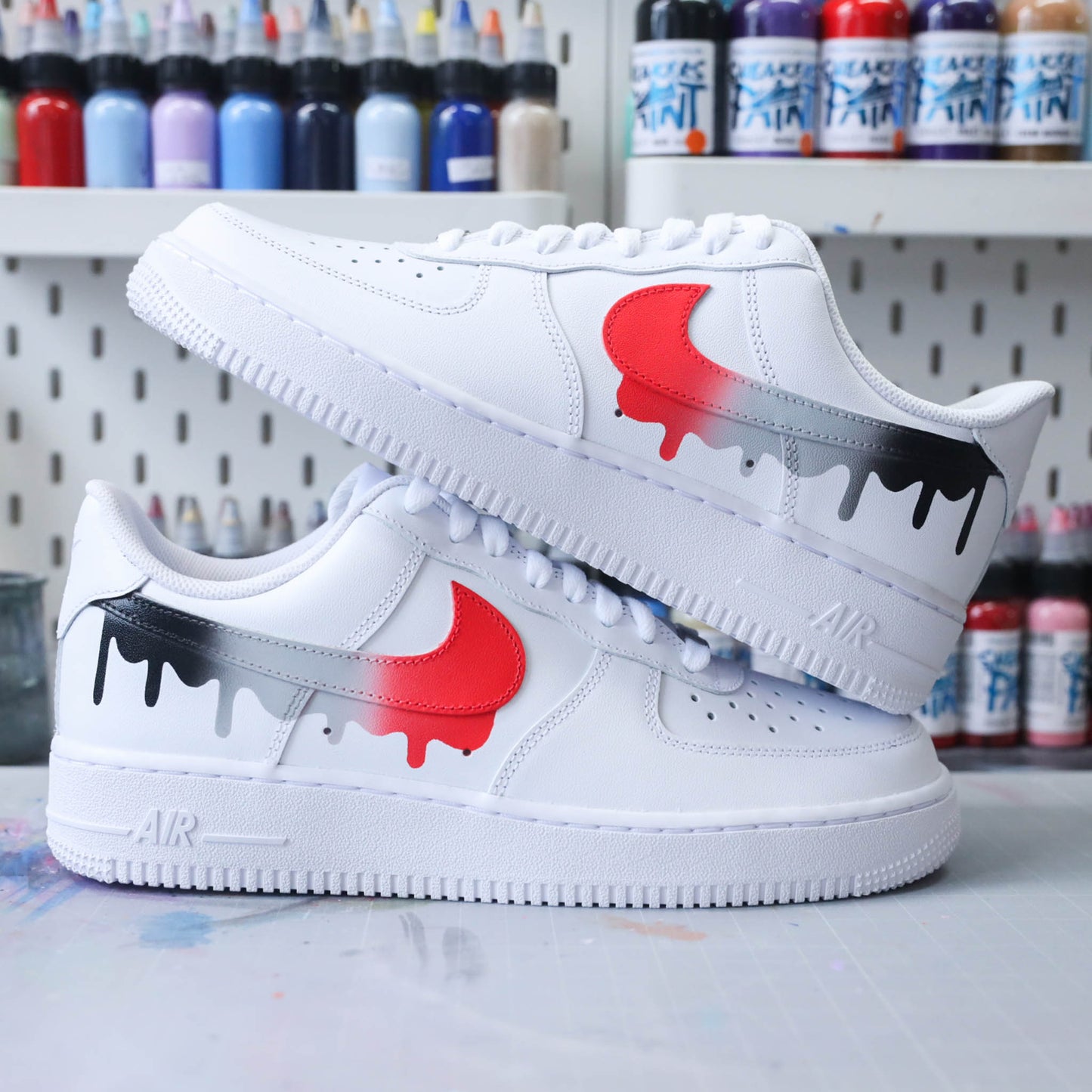 Baskets Nike Air Force 1 custom drip dégradé - Sneakeaze Customs SKZ