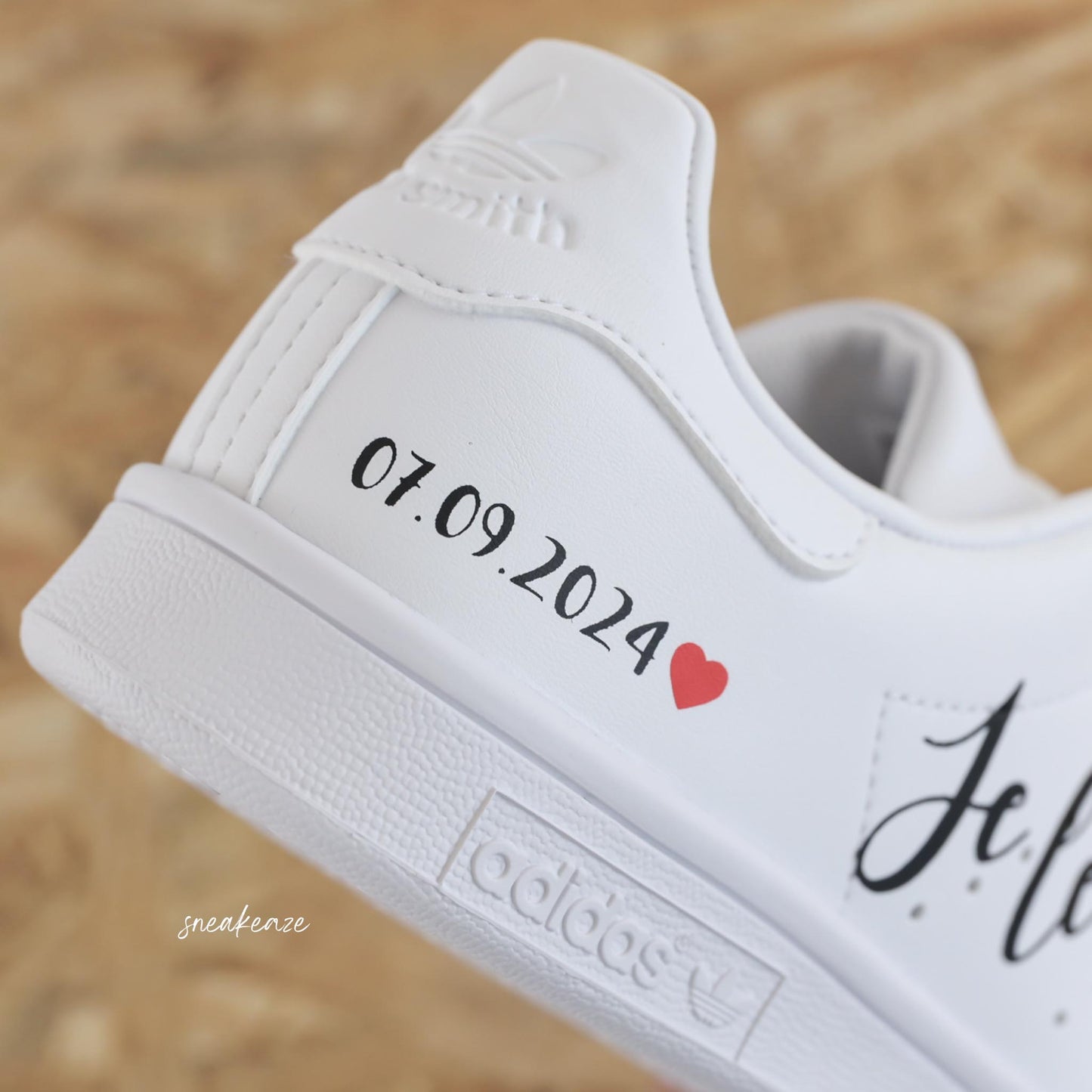Baskets Adidas Stan smith custom - modèle mariage "Oui je le veux" - sneakeaze customs skz