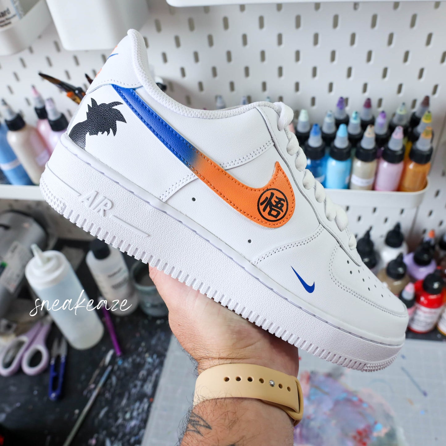nike air force 1 custom dbz manga dragon ball z goku af1 sneakers sneakeaze