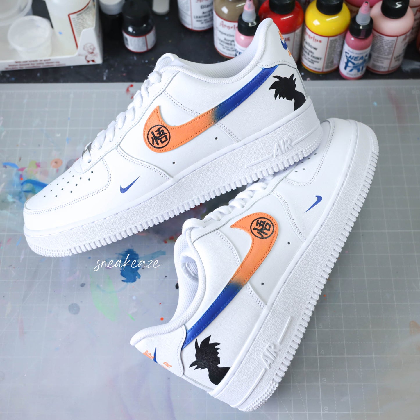 nike air force 1 custom dbz manga dragon ball z goku af1 sneakers sneakeaze
