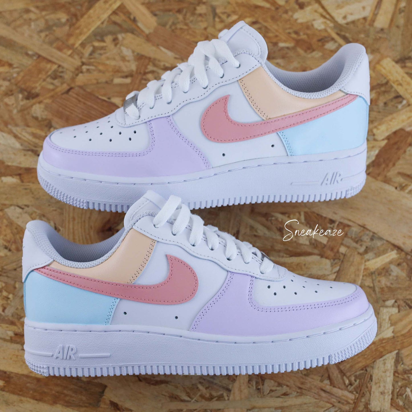 baskets nike air force 1 enfant toddler custom couleurs pastels sneakeaze customs skz