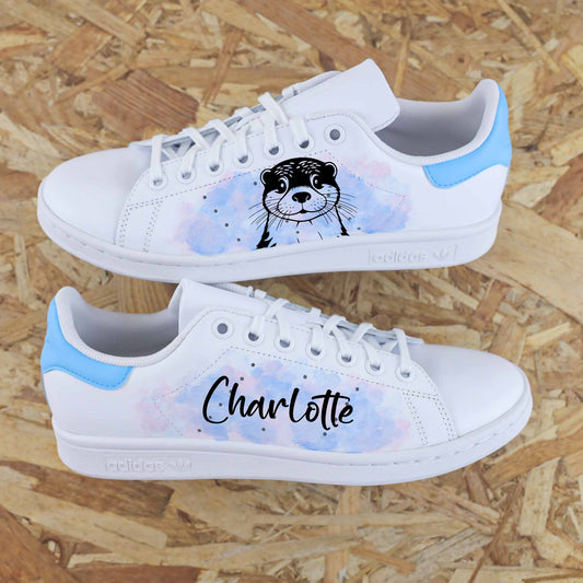 Loutre Aquarelle bleu - Stan Smith custom