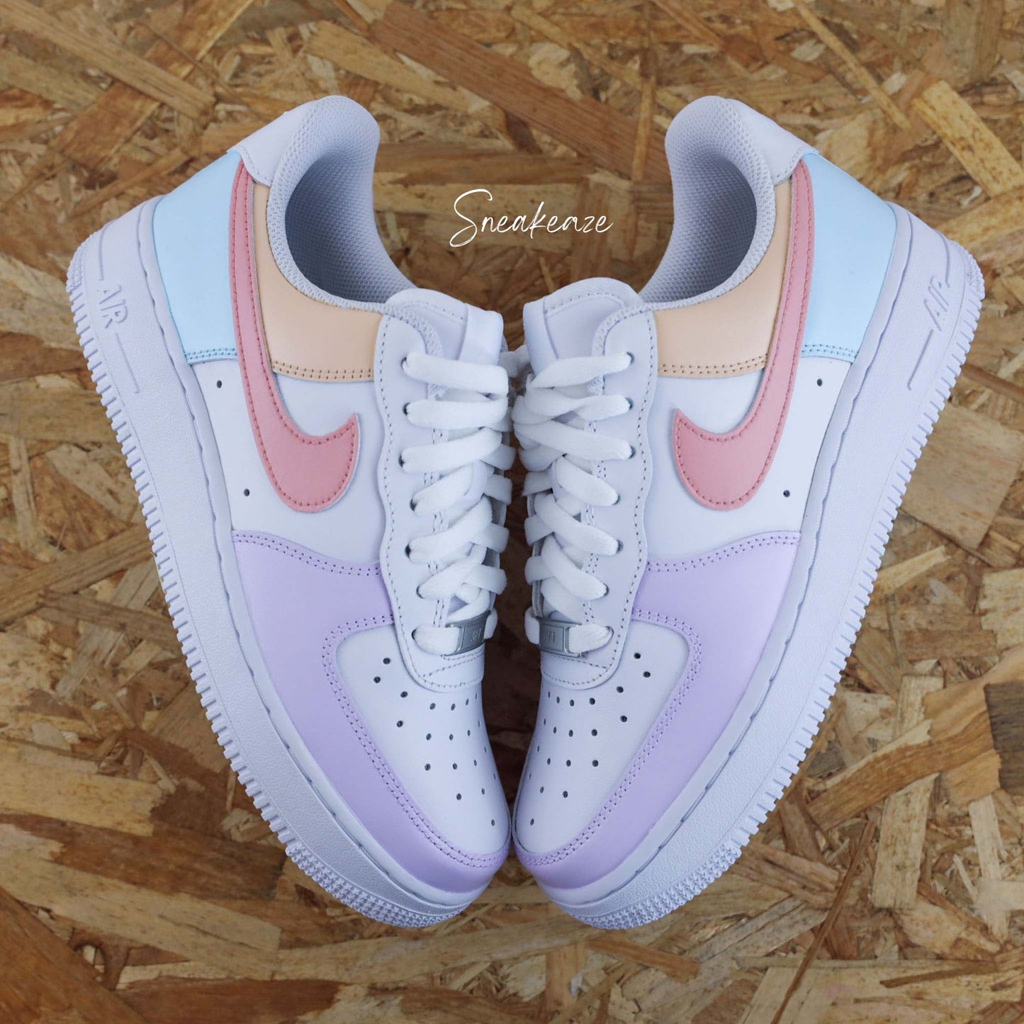 baskets nike air force 1 enfant toddler custom couleurs pastels sneakeaze customs skz