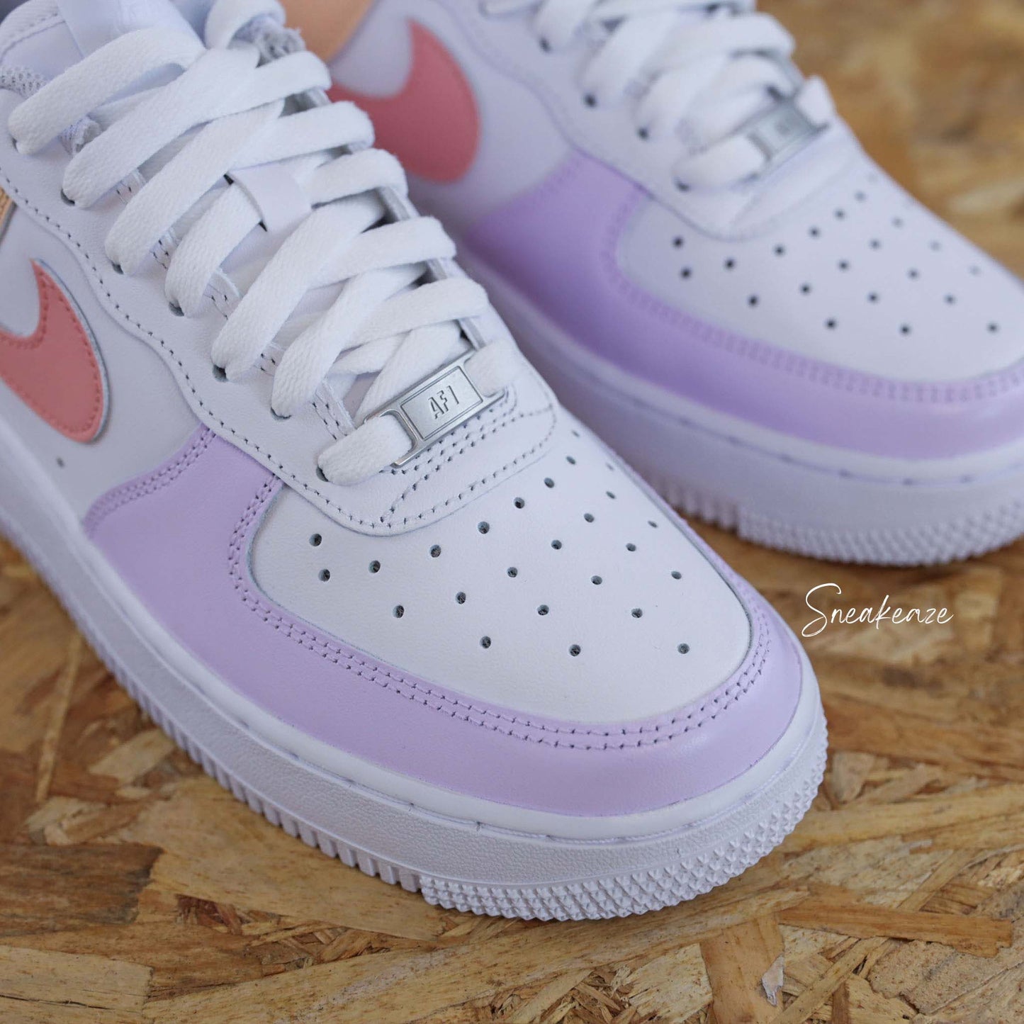 baskets nike air force 1 enfant toddler custom couleurs pastels sneakeaze customs skz