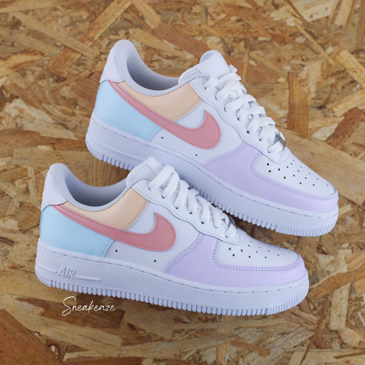 baskets nike air force 1 enfant toddler custom couleurs pastels sneakeaze customs skz
