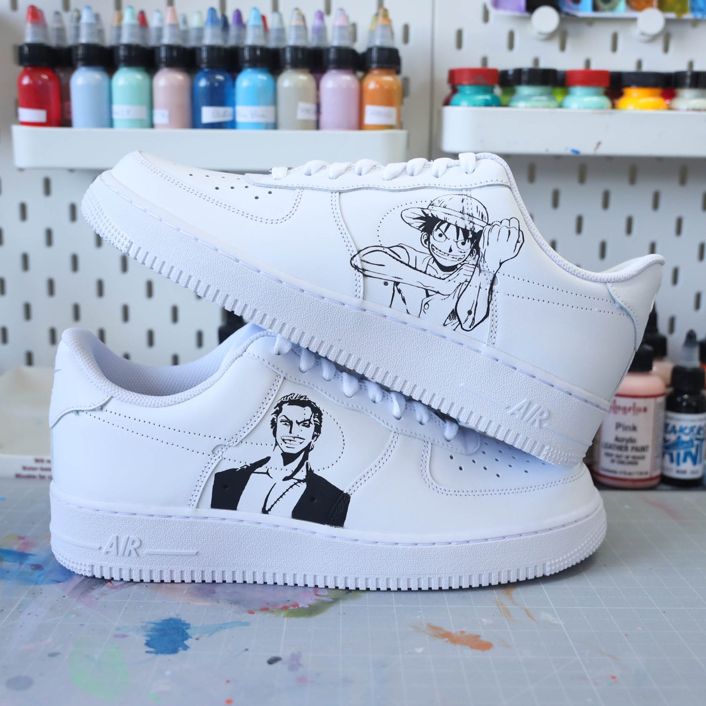Baskets nike air force 1 custom one piece zoro sneakeaze skz customs