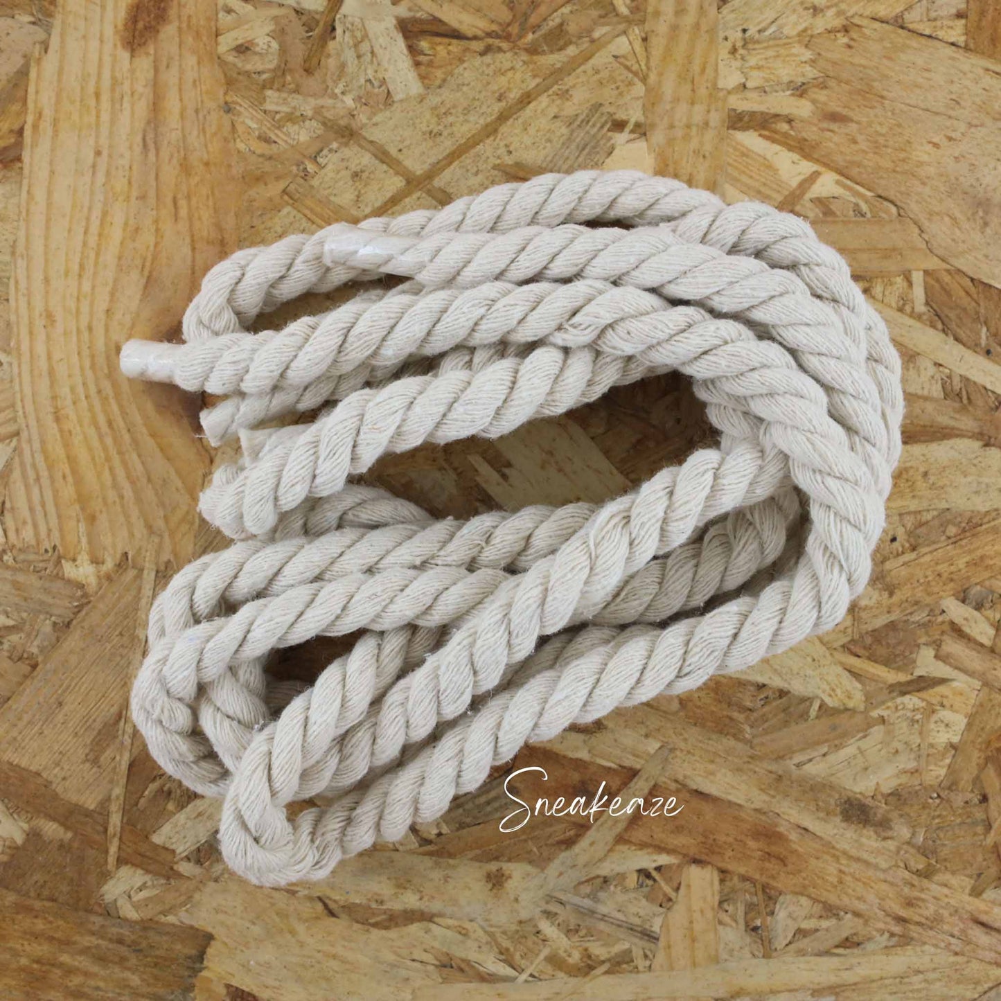 Lot de 3 paires de gros lacets corde couleur classique - couleur : blanc, noir et beige. Accessoires pour modèle Rope Laces air force 1 custom ou adidas custom sneakeaze custom