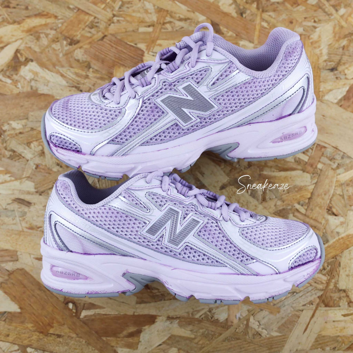 New balance 740 custom édition Dip Dye teinture lila pastel - sneakeaze custom skz