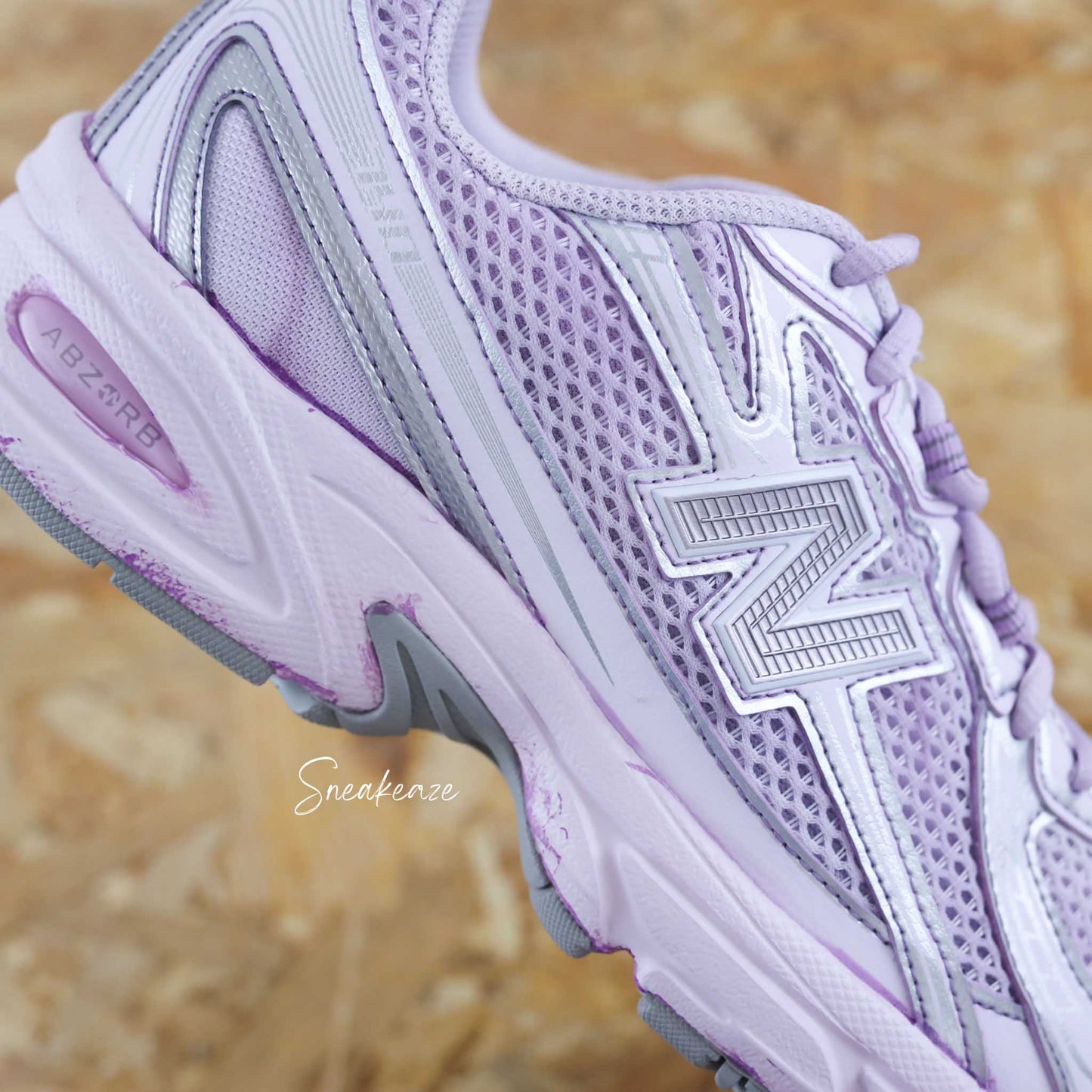 New balance 740 custom édition Dip Dye teinture lila pastel - sneakeaze custom skz
