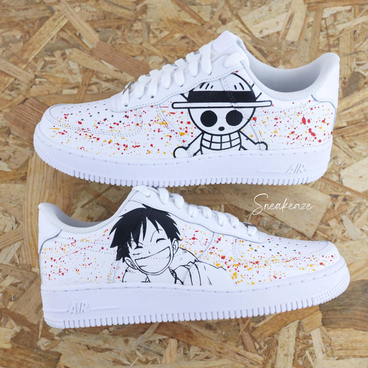 nike air force 1 custom manga animé one piece luffy Roronoa Zoro sneakers af1 personnalisé customisé naruto dbz sasuke