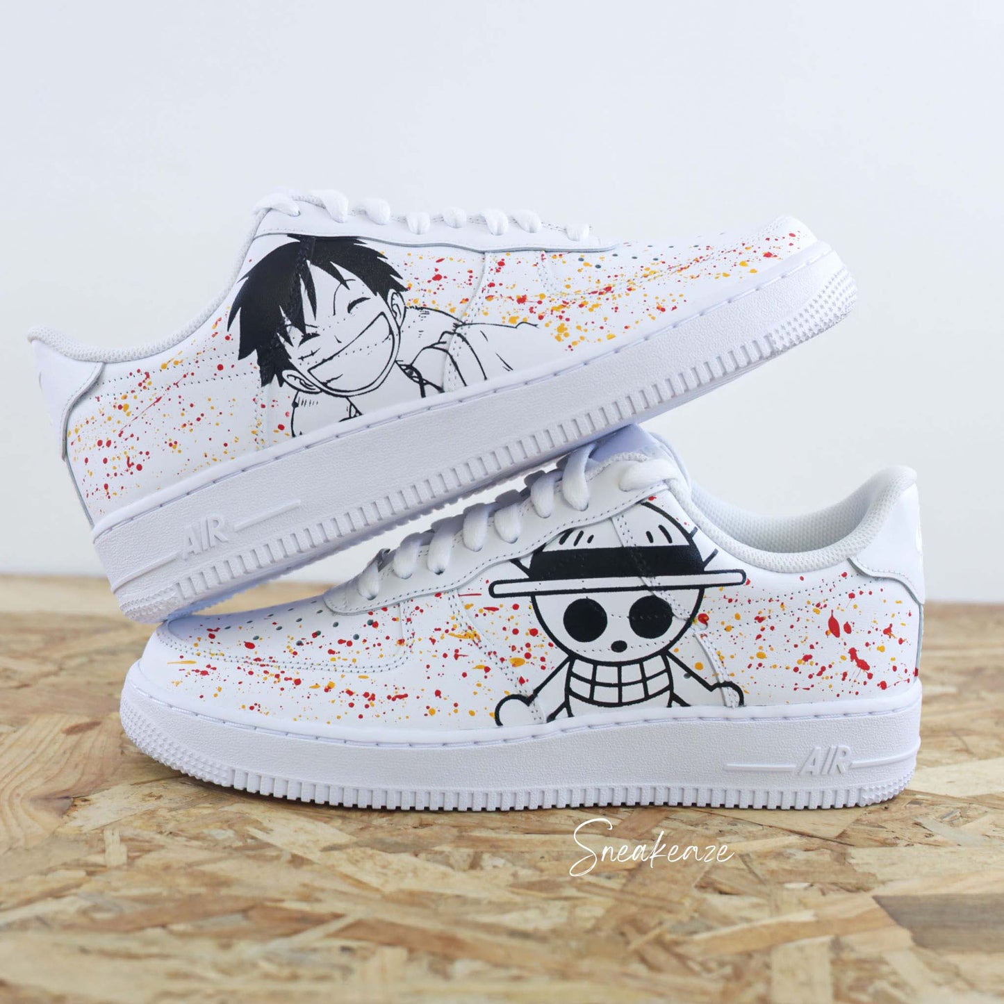 nike air force 1 custom manga animé one piece luffy Roronoa Zoro sneakers af1 personnalisé customisé naruto dbz sasuke