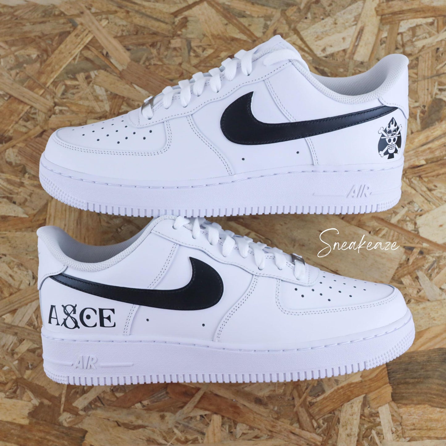 nike air force 1 custom - asce manga one piece - Sneakeaze customs SKZ